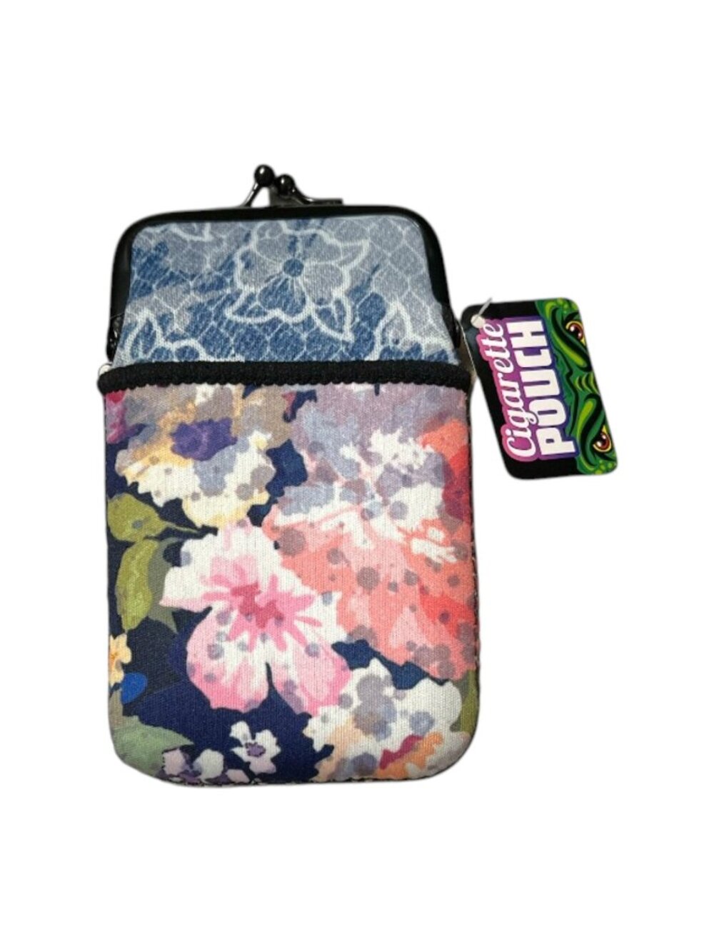 Colorful & Fun Neoprene Cigarette Pouch with Snap Clasp Closure